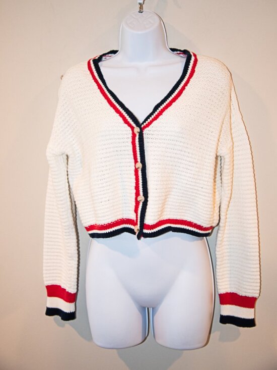 Blue Rain by Francesca's Sweaters - Blue Rain by Francesca's Crop Cardigan Size Small